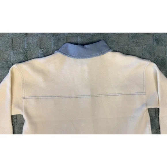 NWT Nanette Lepore Denim Dual Cardigan Jacket Ecru White Blue Womens Size Medium - Picture 8 of 12